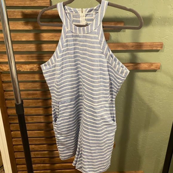 Blue and white stripped romper - Picture 3 of 8